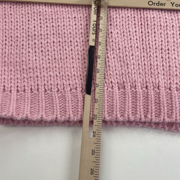 NWT PEPPERMAYO Women's Oversized Sweater M/L Pink Cable Bishop Sleeve - Picture 13 of 13